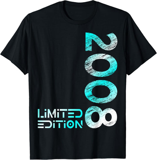 18. Geburtstag Limited Edition Jahrgang 2008 Junge Mädchen T-Shirt - T-Shirt | Black