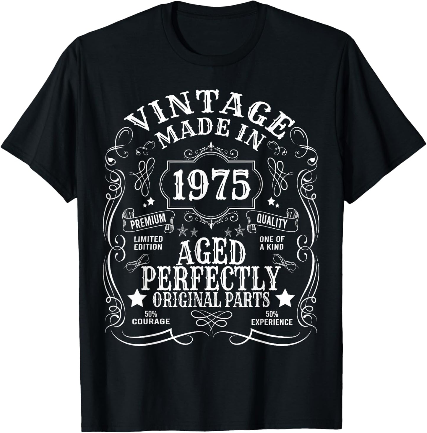 51st Birthday Man Woman 51 Years Decoration 1975 Gift Funny T-Shirt - T-Shirt | Black