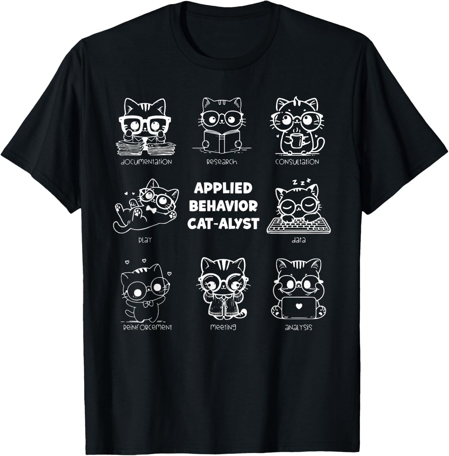 Vintage Applied Behavior Cat-alyst ABA Therapist RBT Analyst T-Shirt - T-Shirt | Black