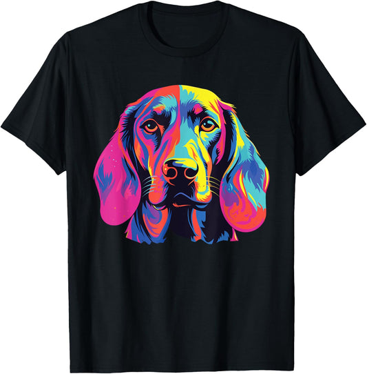 Watercolor Colorful Bavarian Mountain Scent Hound T-Shirt - T-Shirt | Black