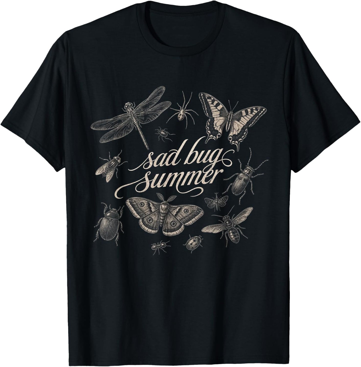 Sad Bug Summer Insects Lover T-Shirt - T-Shirt | Black