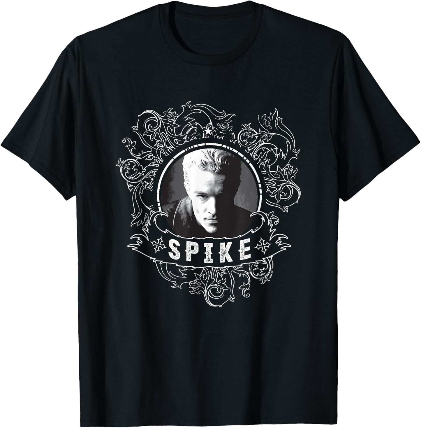 Buffy The Vampire Slayer Spike Faded Face Vintage Portrait , Black, S T-Shirt - T-Shirt | Black