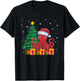 Ugly Octopus Santa Hat Christmas Tree Lights Pajama T-Shirt - T-Shirt | Black