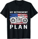 My Retirement Plan Is Riding Motorcycle Flag USA Biker Rider T-Shirt - T-Shirt | Black