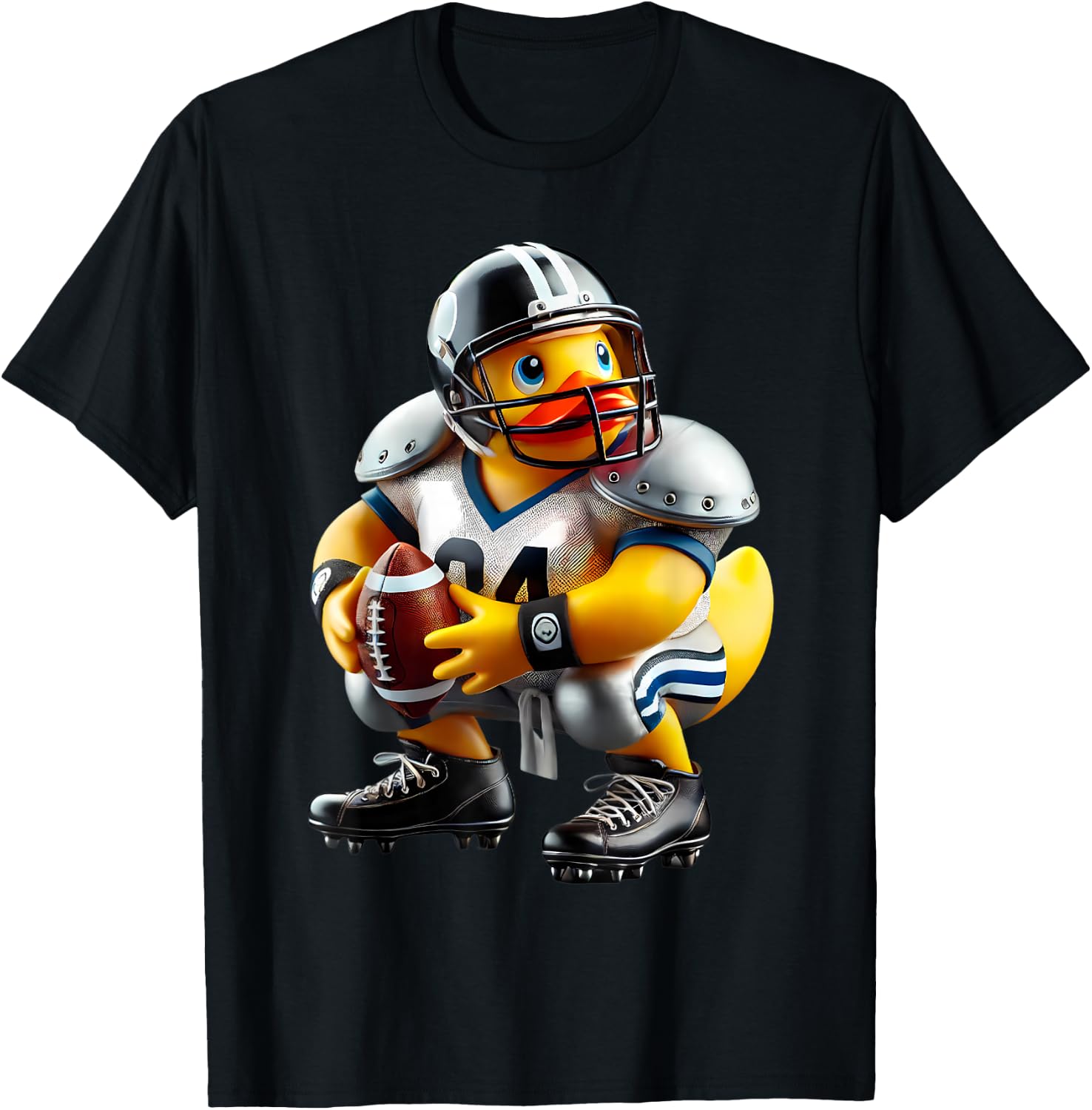 Rubber Duck Football Player Ducky Duckie Men Women Kids T-Shirt - T-Shirt | Black