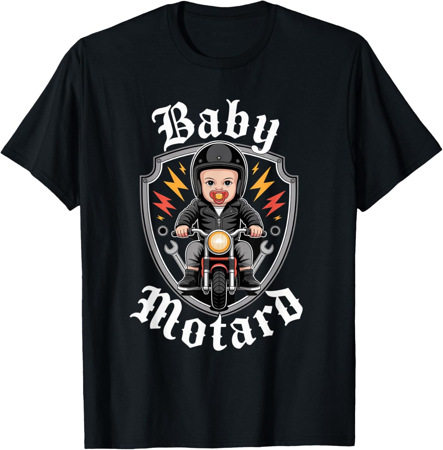 Baby Biker Gift Motorcycle for Young License Humour Biker , Black, S T-Shirt - T-Shirt | Black