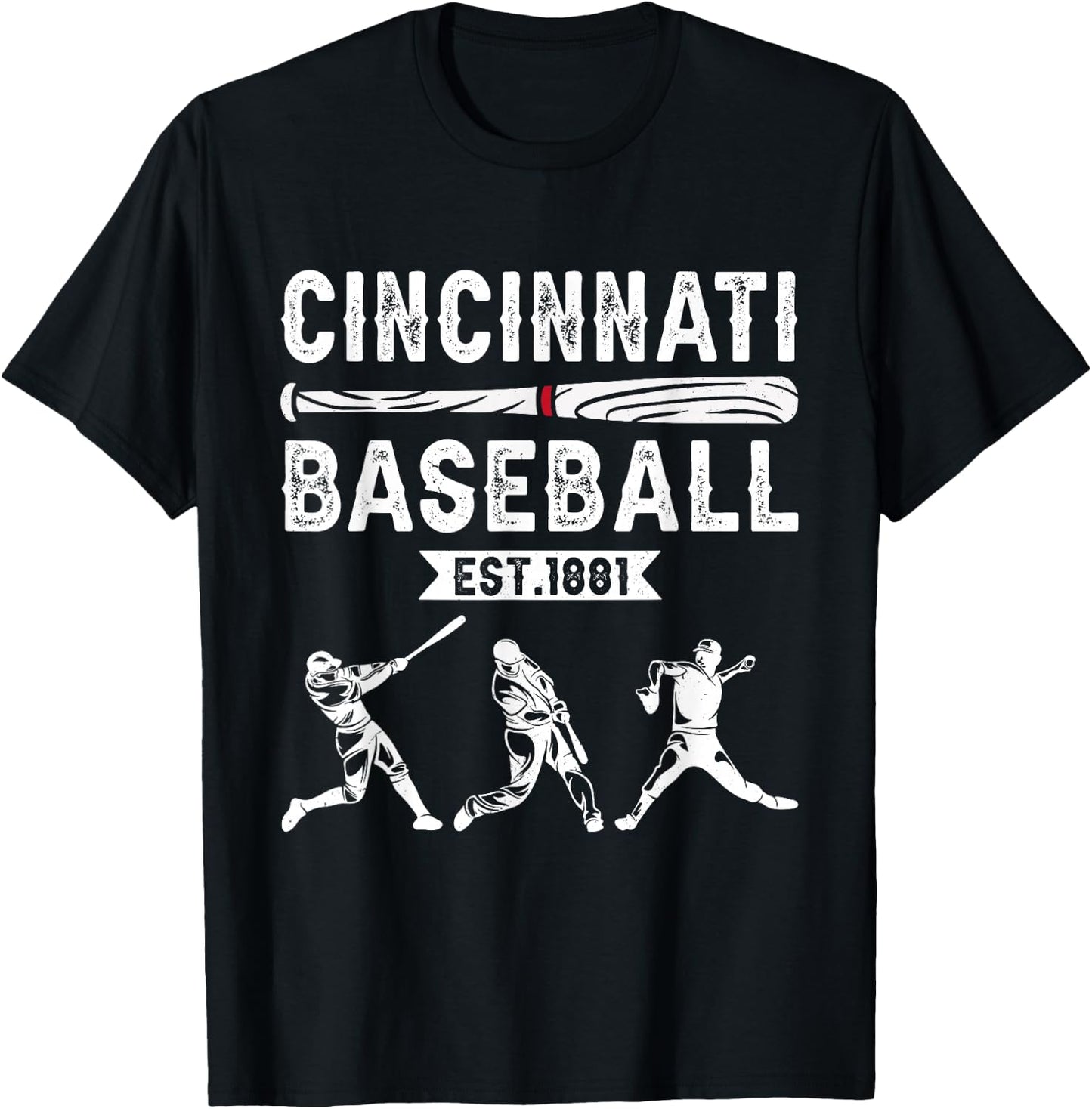 Cincinnati Vintage Baseball Lover Women T-Shirt - T-Shirt | Black