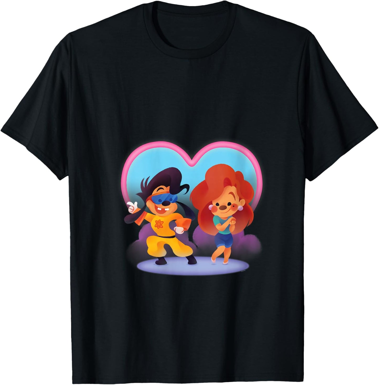 Disney A Goofy Movie Cute Valentine’s Day Max & Roxanne V-Neck T-Shirt - T-Shirt | Black
