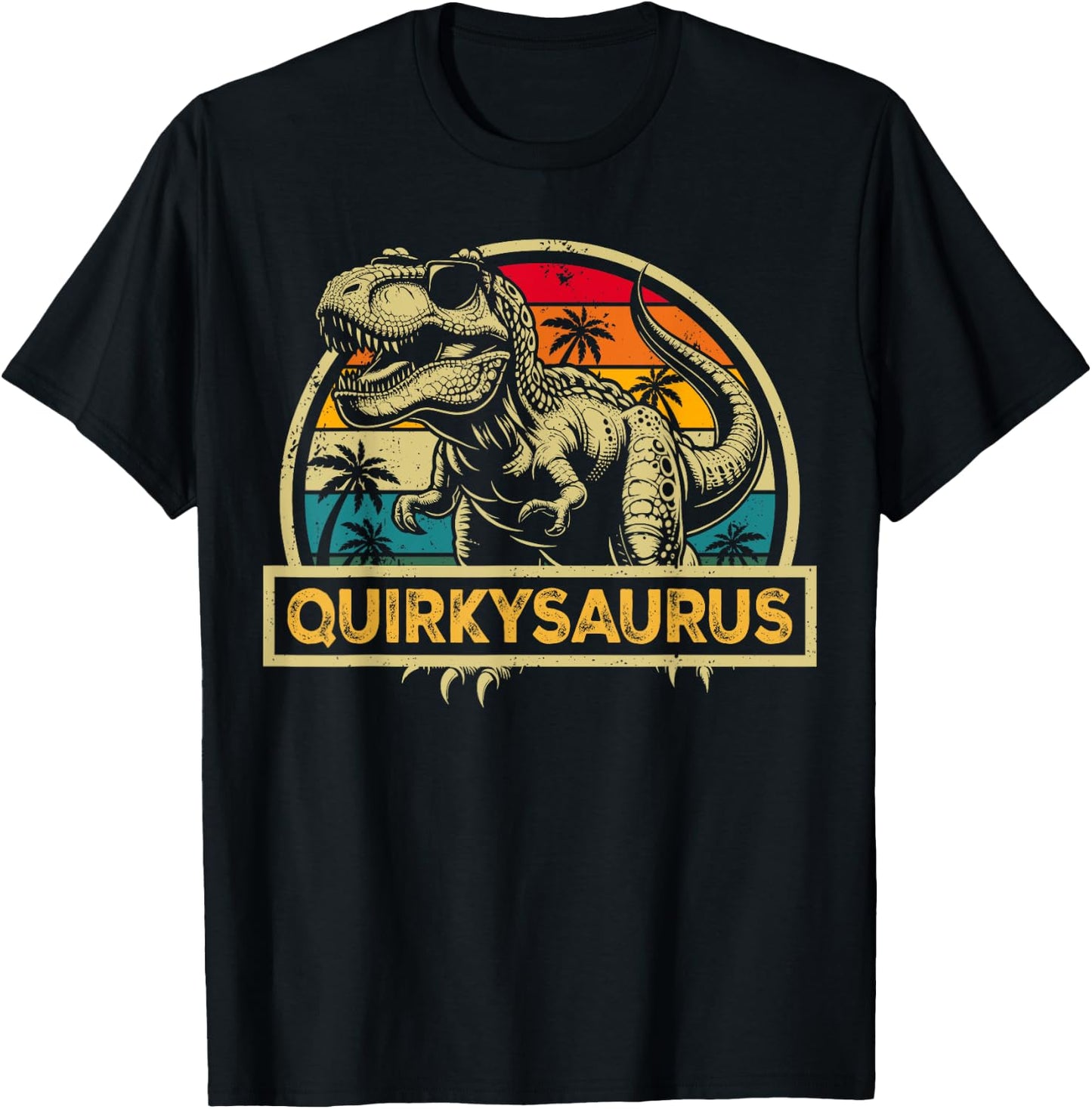 Quirkysaurus T Rex Dinosaur Quirky Saurus Family Matching T-Shirt - T-Shirt | Black