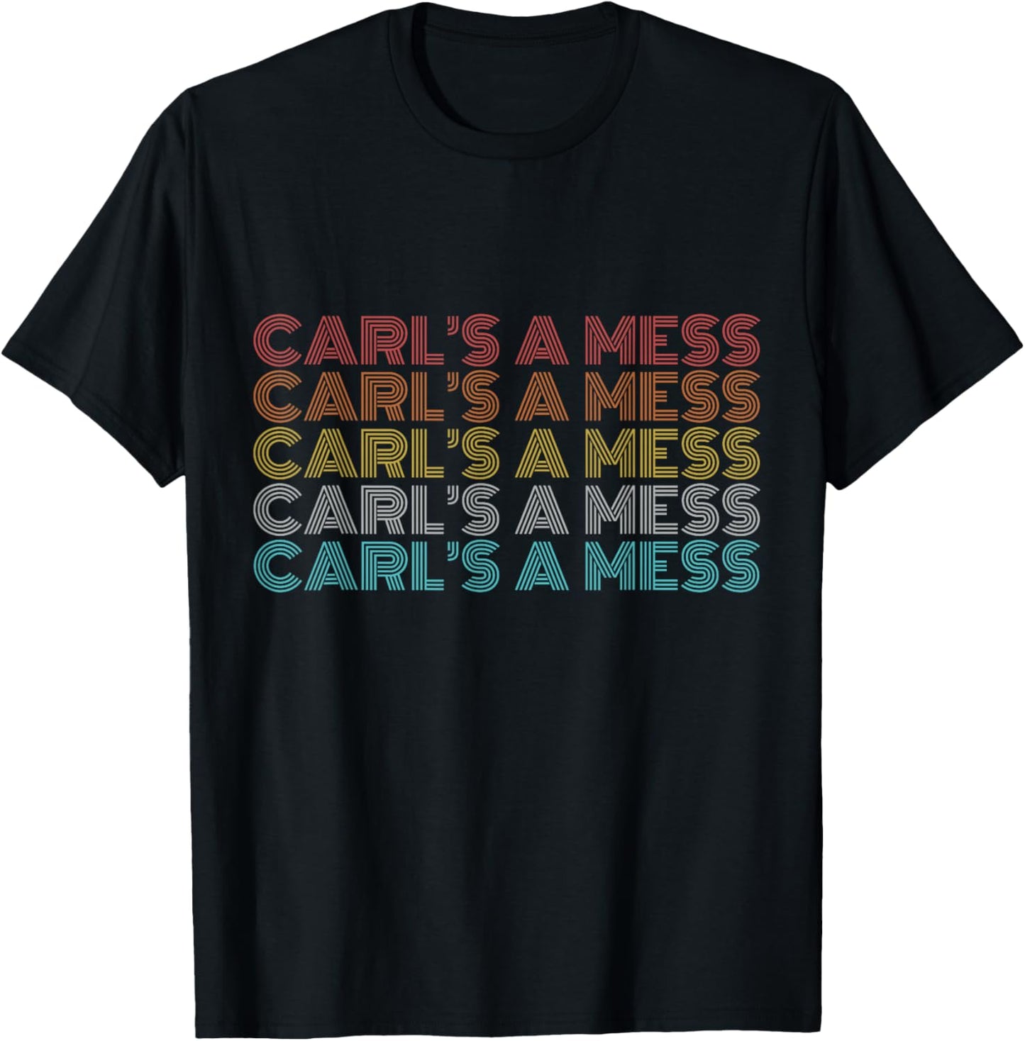 Retro Vintage Carl's A Mess T-Shirt - T-Shirt | Black