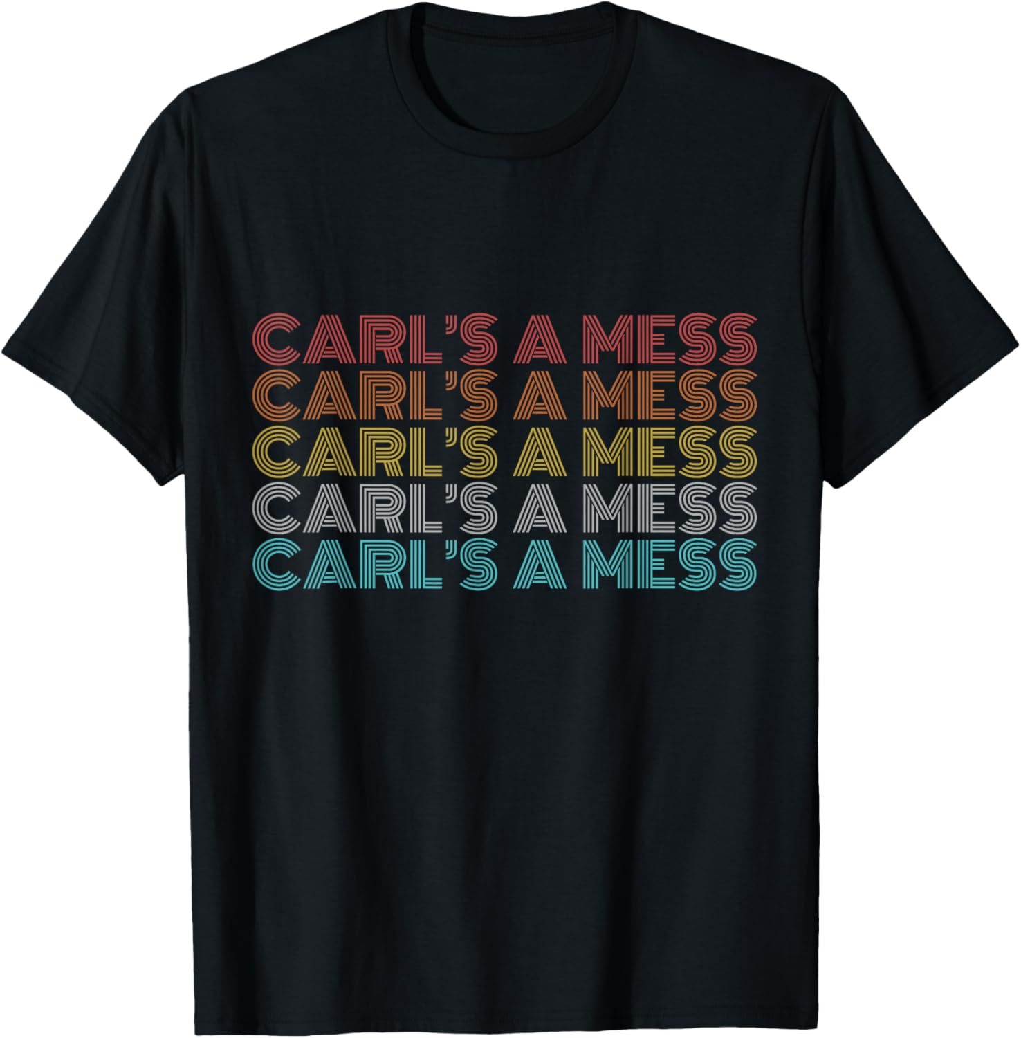 Retro Vintage Carl's A Mess T-Shirt - T-Shirt | Black