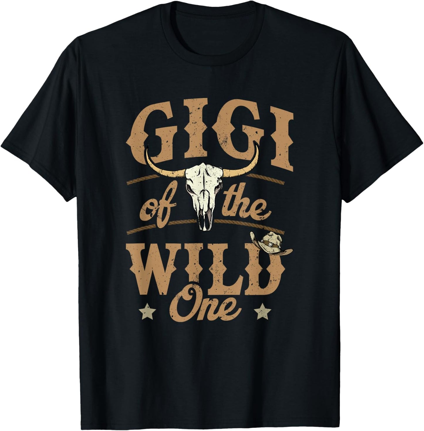 Gigi of The Wild One Cowboy Western Rodeo Party Matching T-Shirt - T-Shirt | Black