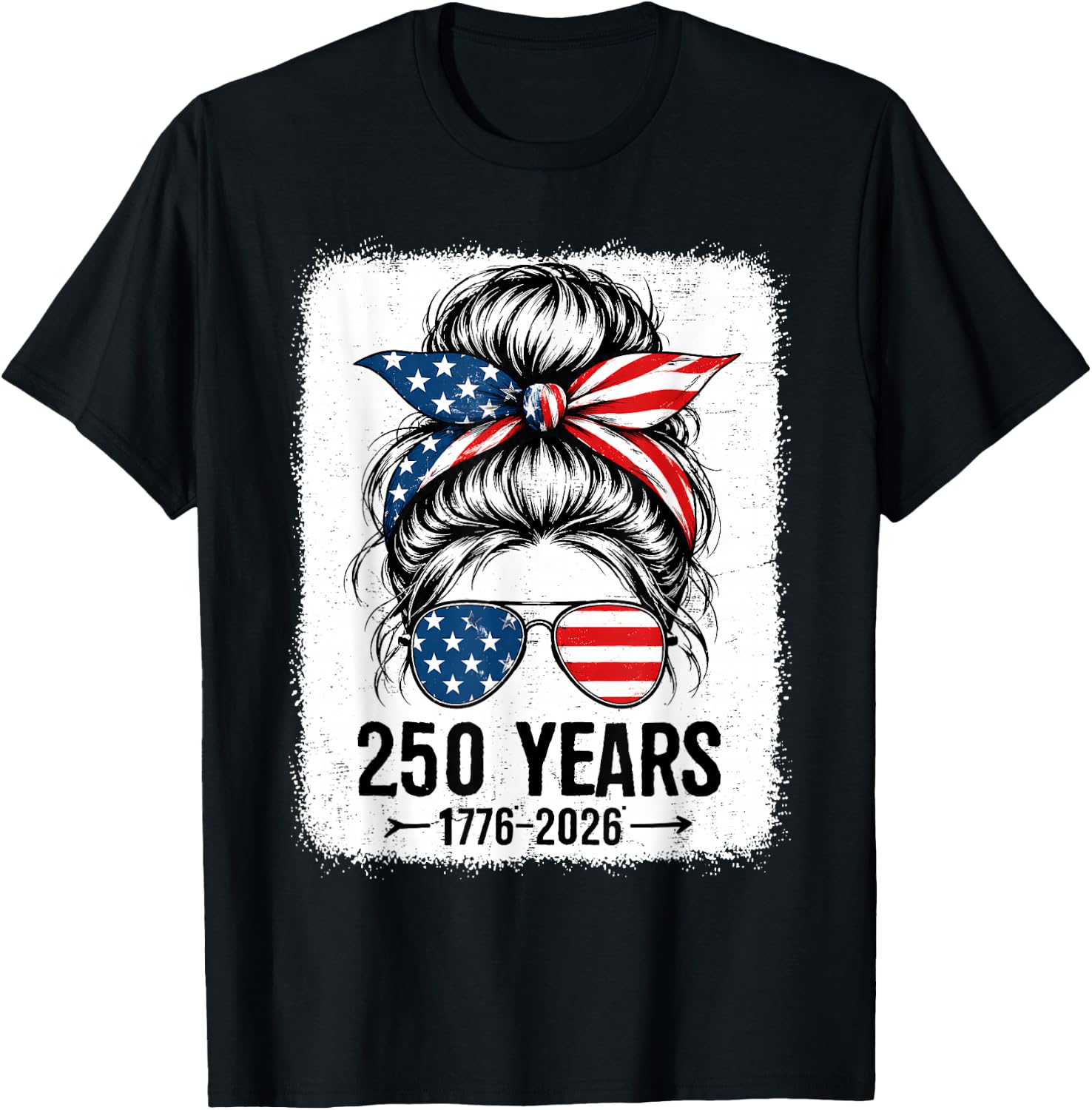 250 Years America Women 250 Anniversary USA 4th of July Girl T-Shirt - T-Shirt | Black