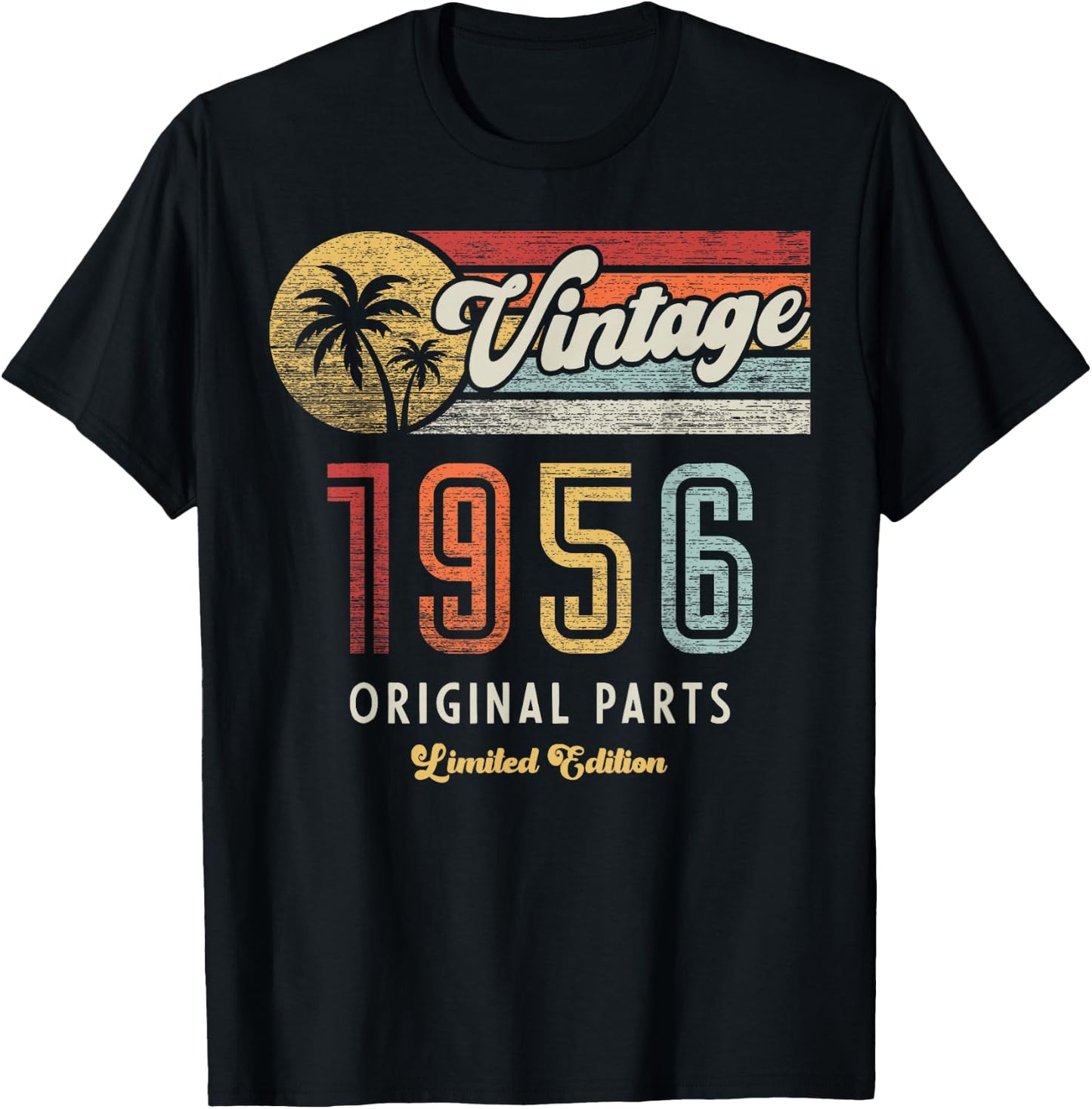 Vintage 1956 Original Pieces Fins 69th Anniversary T-Shirt - T-Shirt | Black