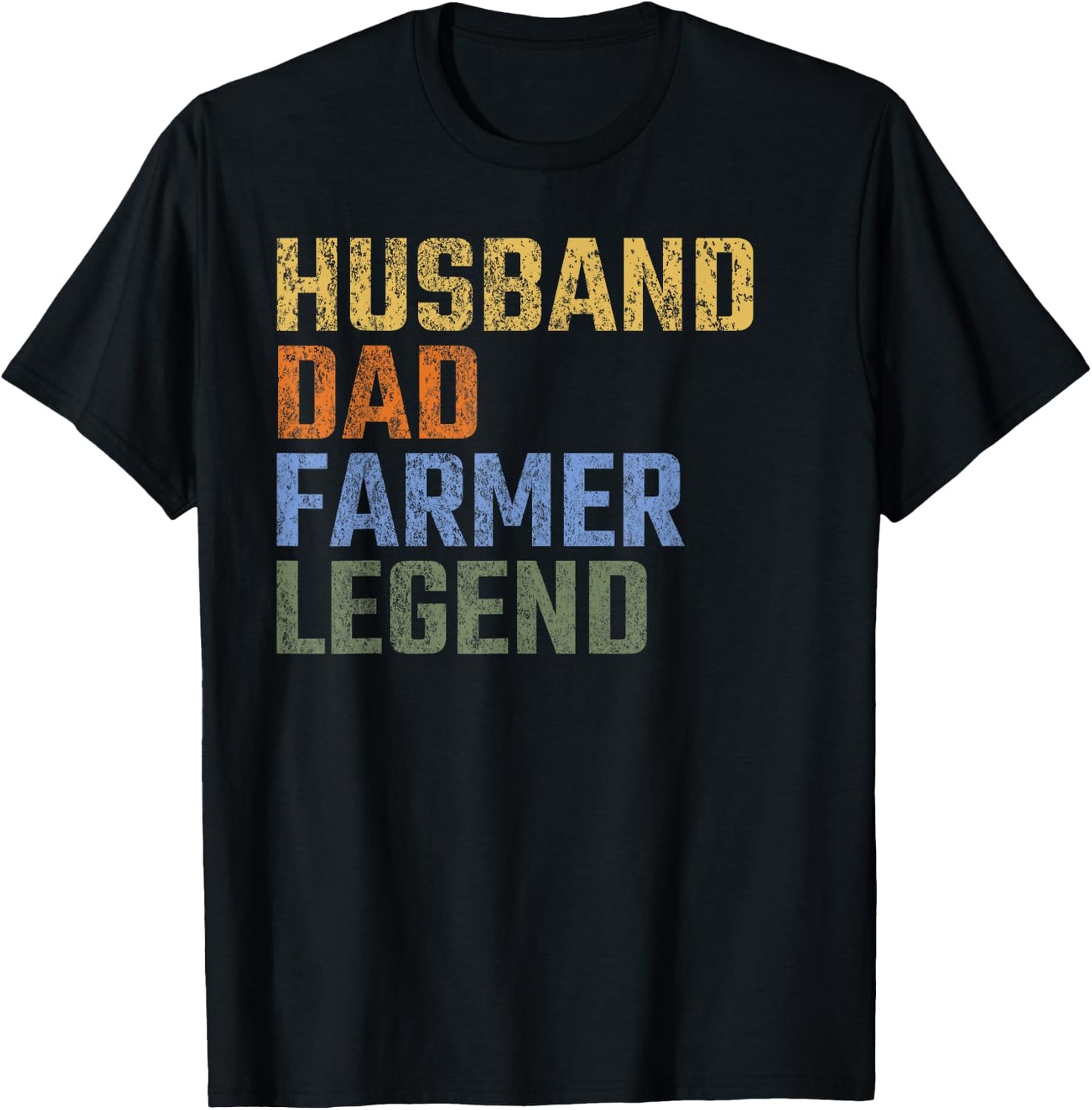 Husband Dad Farmer Legend Fathers Day Agriculturist T-Shirt - T-Shirt | Black