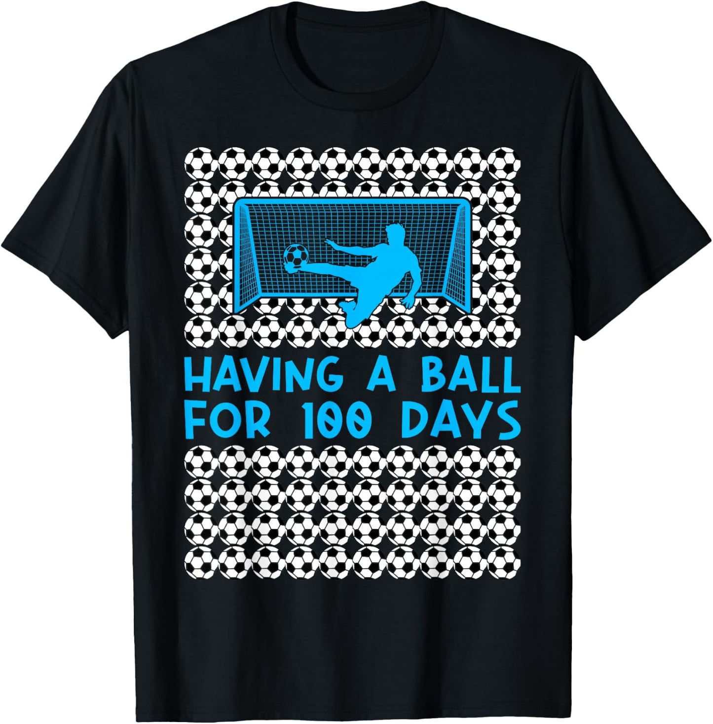 100 Days Of School Soccer 100th Day Of School For Boys Kids T-Shirt - T-Shirt | Black