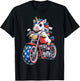 Kawaii Unicorn on Motorcycle T-Shirt - T-Shirt | Black