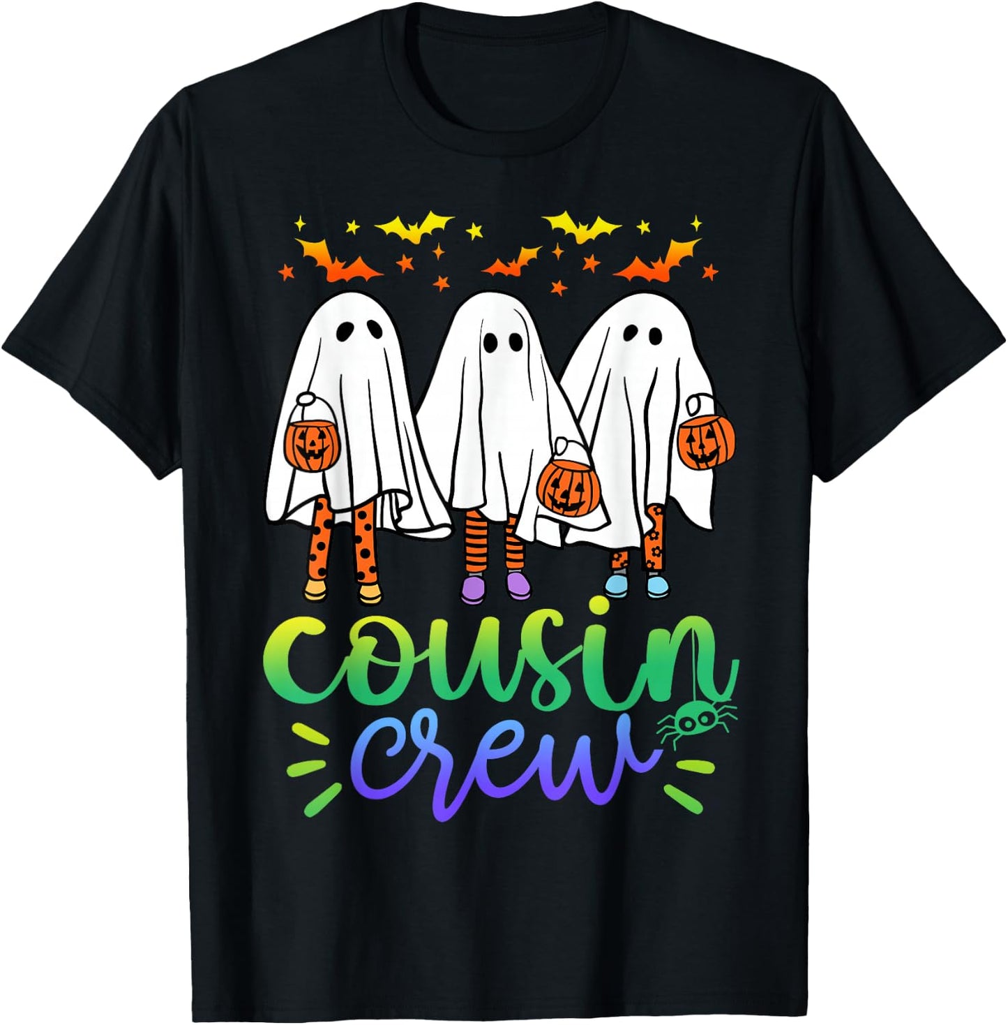 Boo Cousin Crew Halloween Ghost Trick Treat Squad Matching T-Shirt - T-Shirt | Black