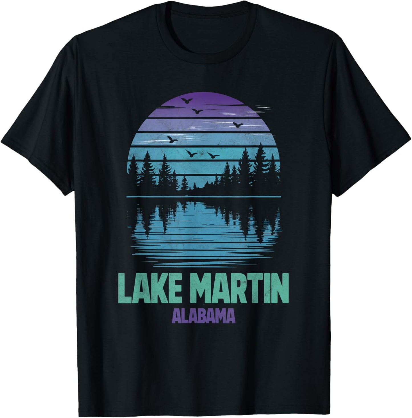Lake Martin Alabama Outdoors Vintage T-Shirt - T-Shirt | Black