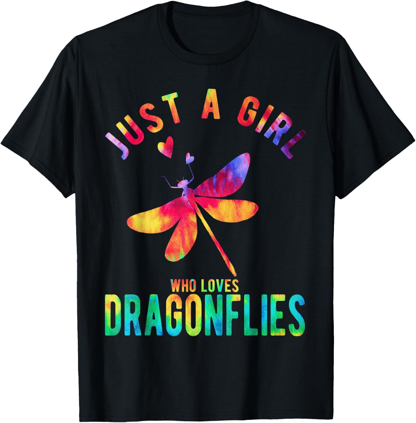 Just A Girl Who Loves Dragonflies Dragonfly Lover T-Shirt - T-Shirt | Black
