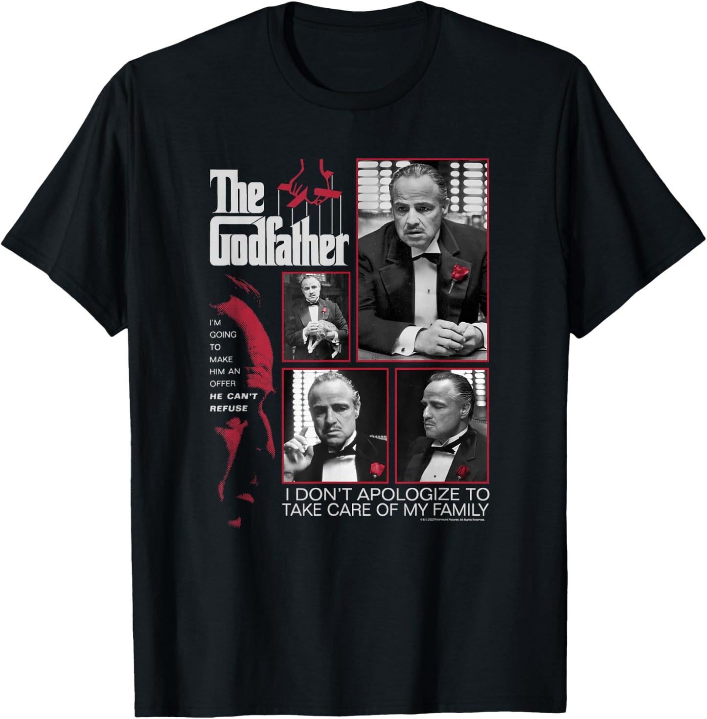 The Godfather Make Him An Offer He Can't Refuse Movie Poster T-Shirt - T-Shirt | Black
