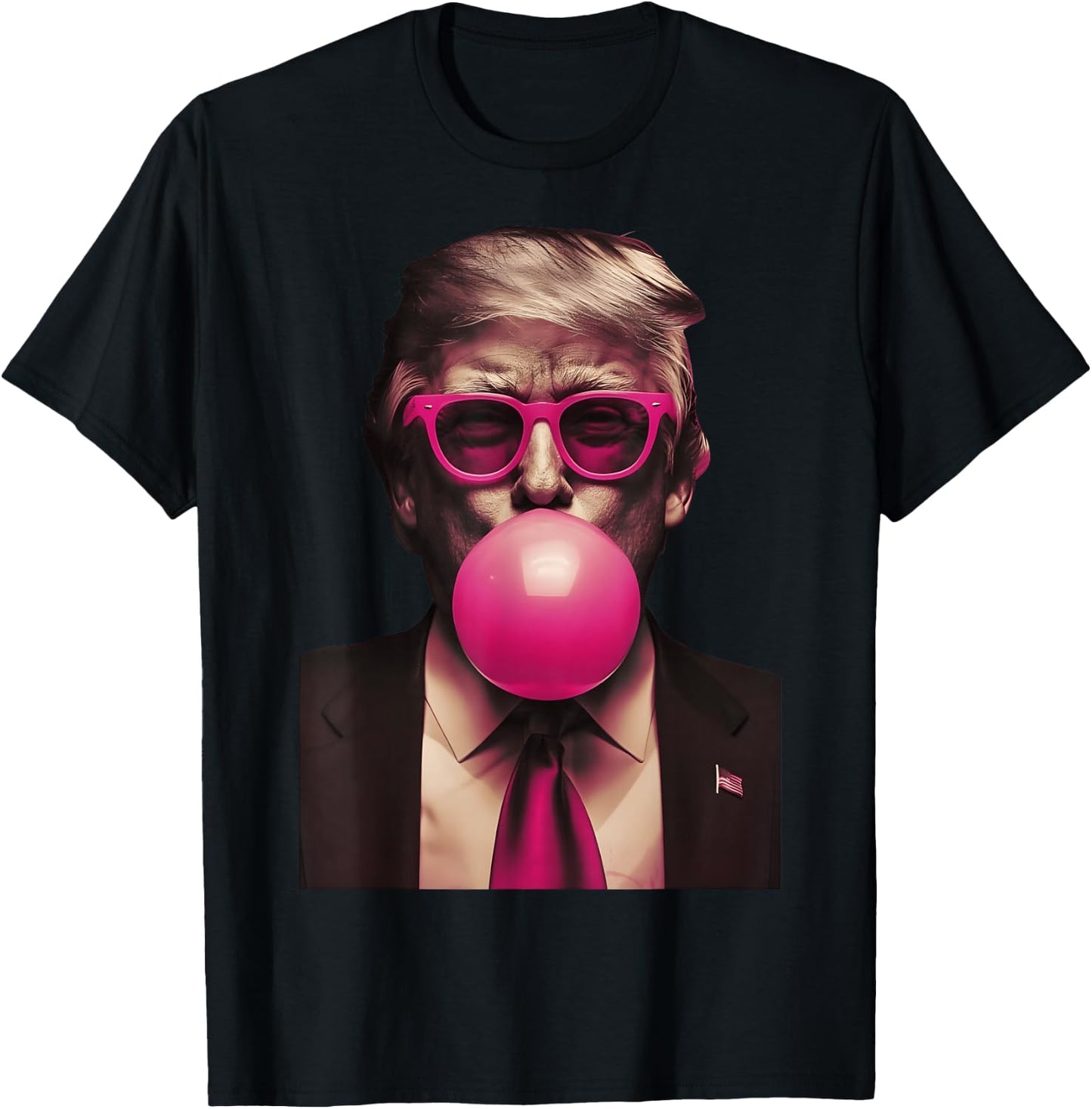 Trump Pink Bubblegum Funny T-Shirt - T-Shirt | Black