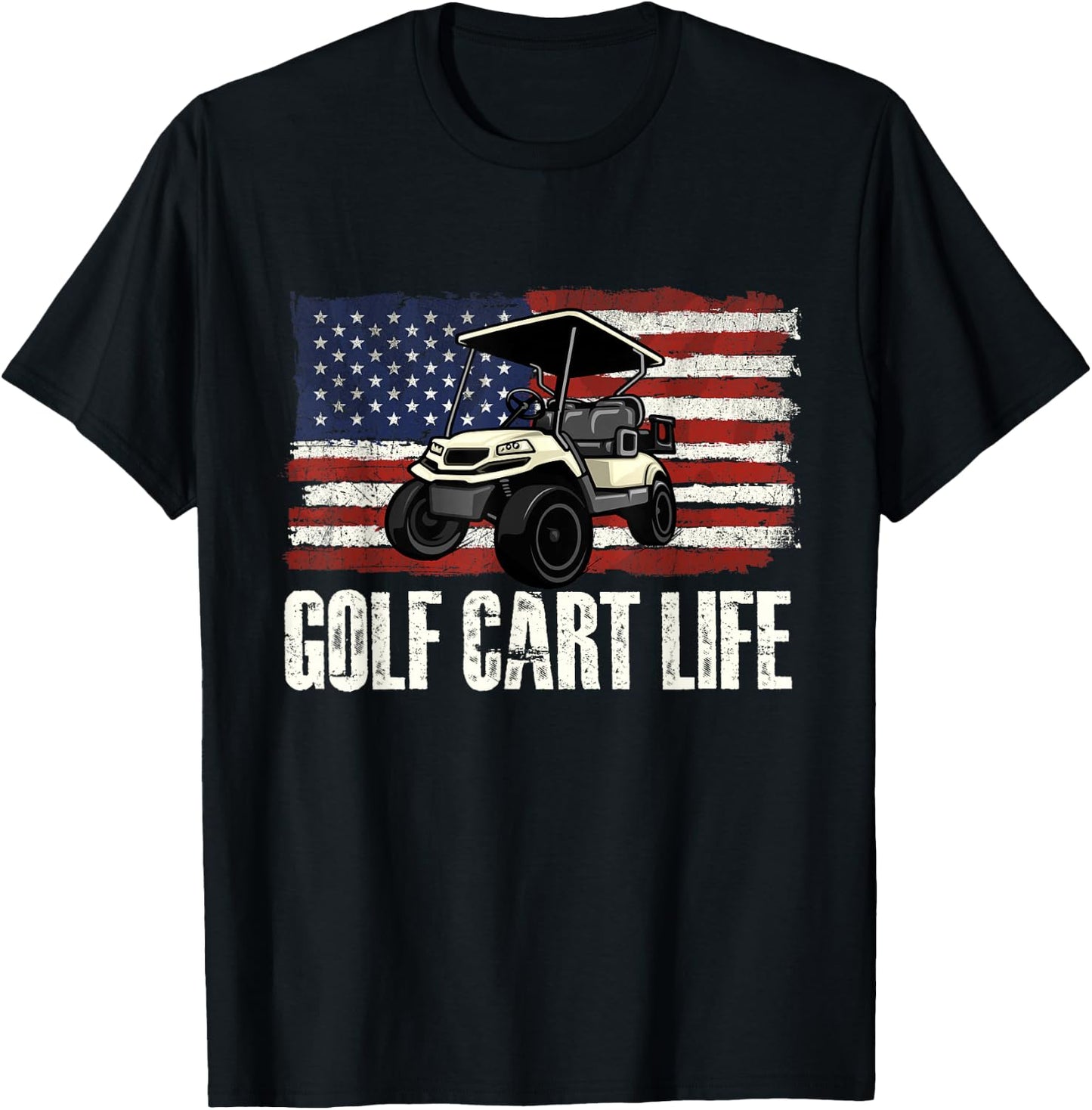 Golf Cart Life - Golf Lover Golfing Golfer Putter T-Shirt - T-Shirt | Black