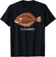 Flounder Saltwater Game Fish T-Shirt - T-Shirt | Black