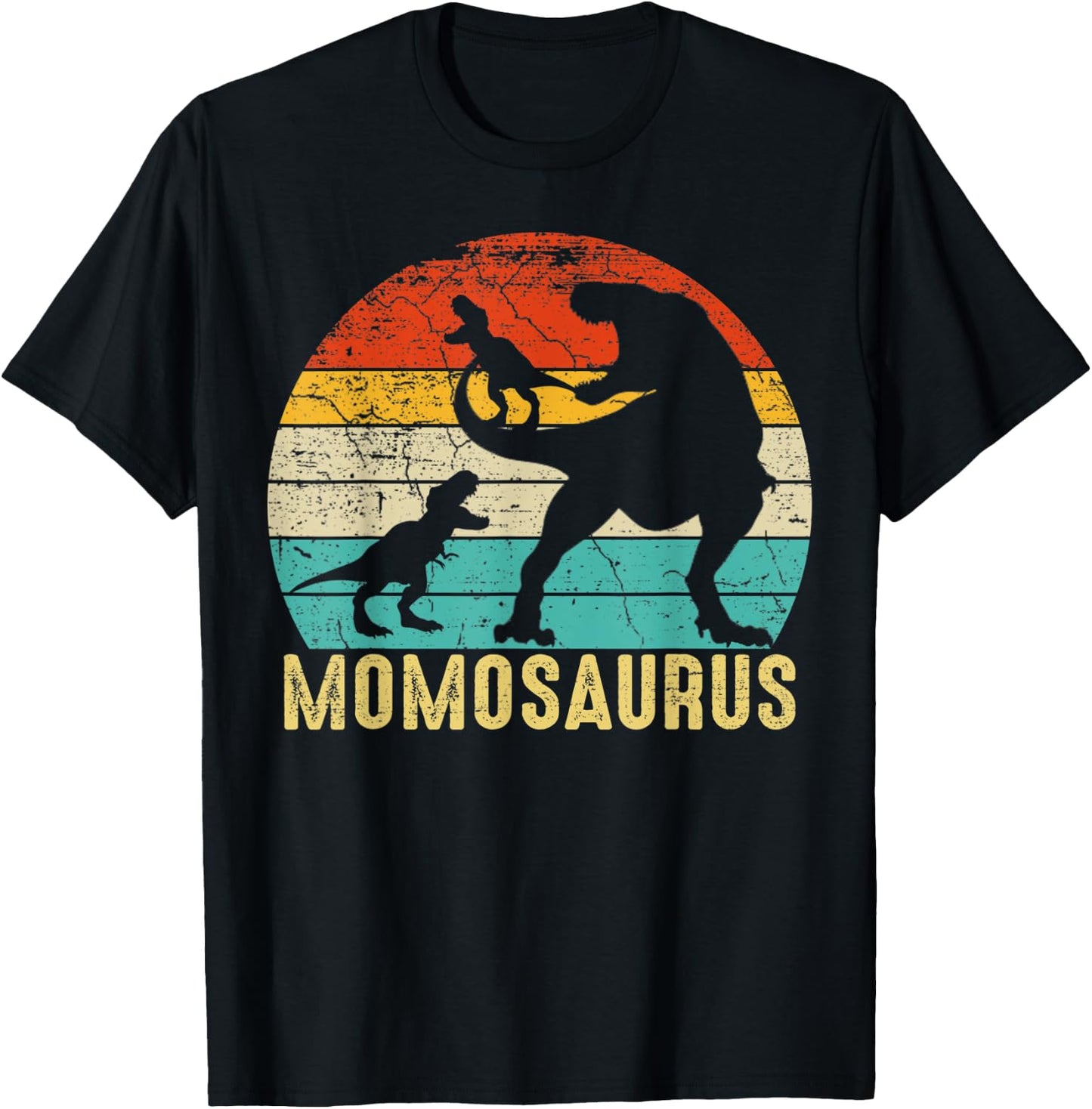 Momosaurus T Rex Momo Dinosaur 2 Kids Matching Family T-Shirt - T-Shirt | Black
