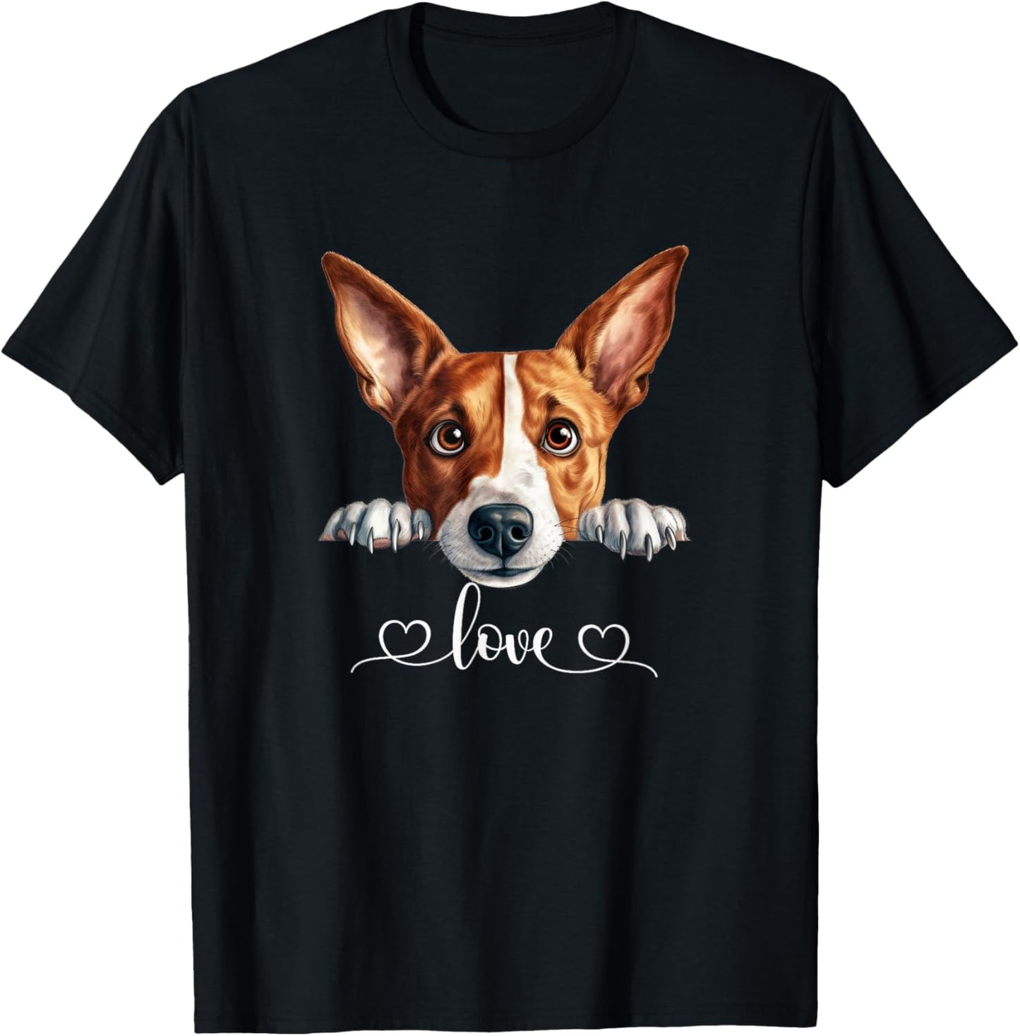 Cute Dog Graphic Love Puppy Basenji Dog Women T-Shirt - T-Shirt | Black