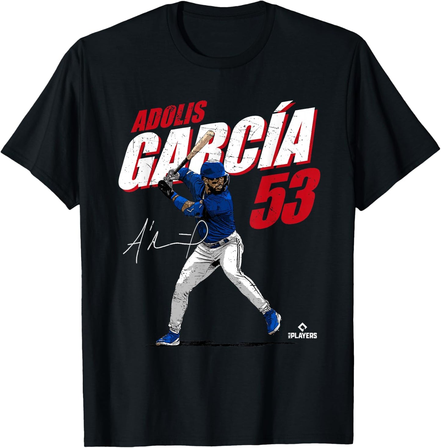 Adolis Garcia | Texas Baseball Players | MLBAGA3001 T-Shirt - T-Shirt | Black