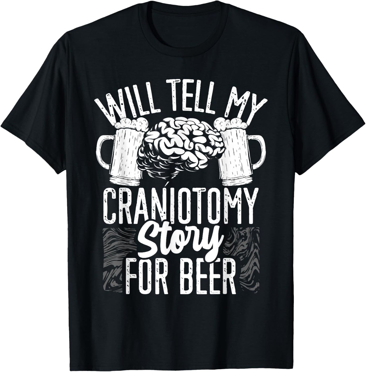 Craniotomy Surgery Recovery Beer Drinking Brain Surgery T-Shirt - T-Shirt | Black