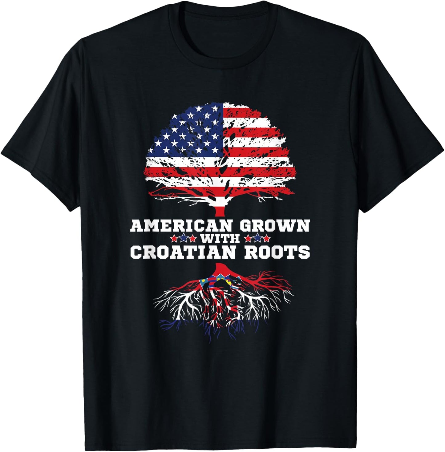 Croatia Roots American Grown Croatian Roots Hrvatska T-Shirt - T-Shirt | Black