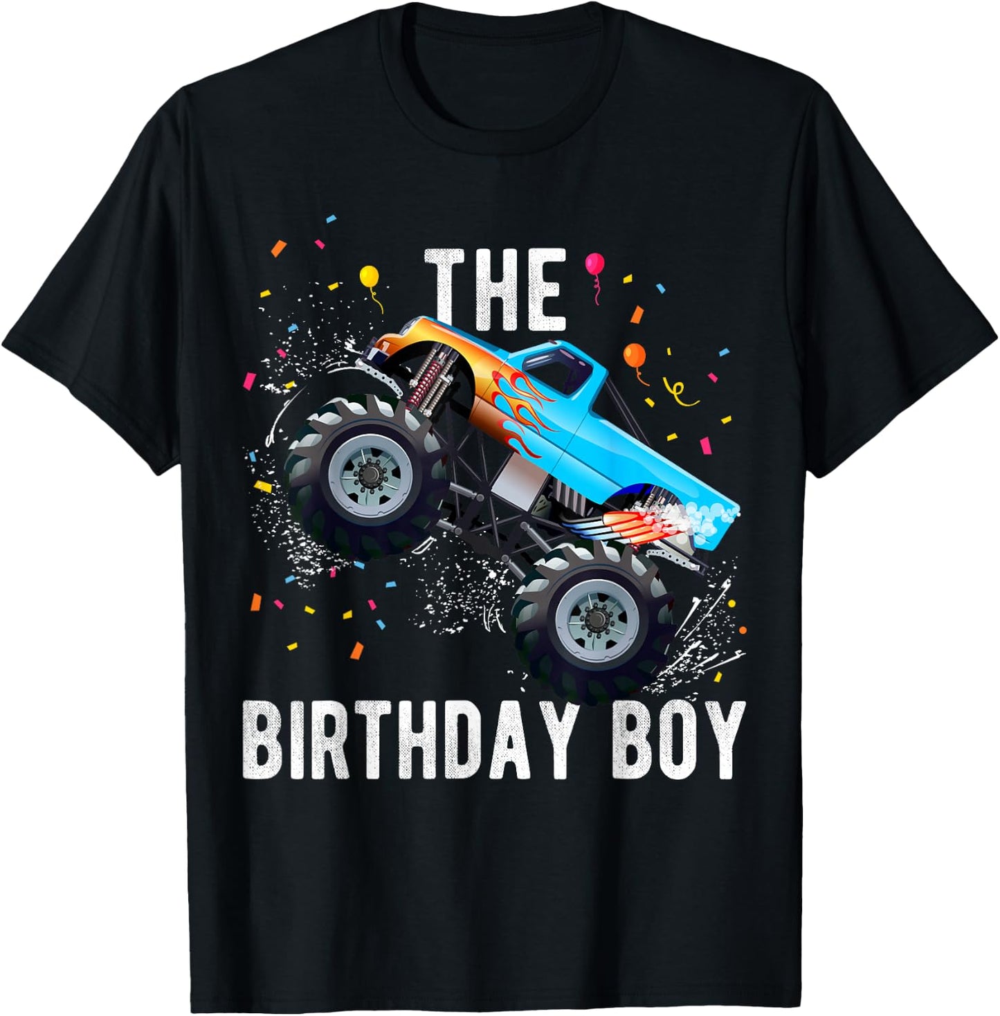Birthday Boy Monster Truck Family Matching T-Shirt - T-Shirt | Black