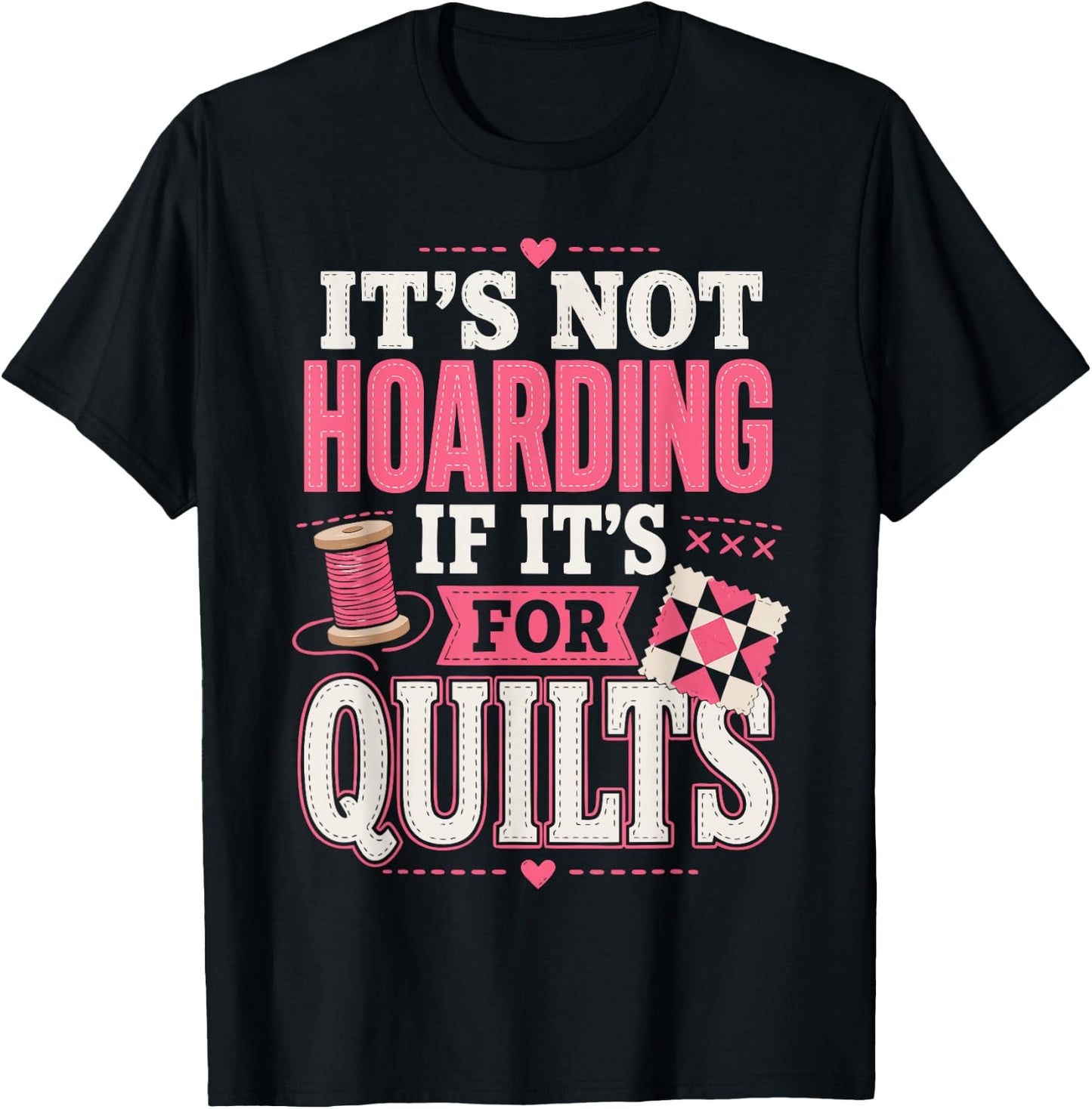 Quilting Mom Sewing Quilter Outdoor Patchwork T-Shirt - T-Shirt | Black