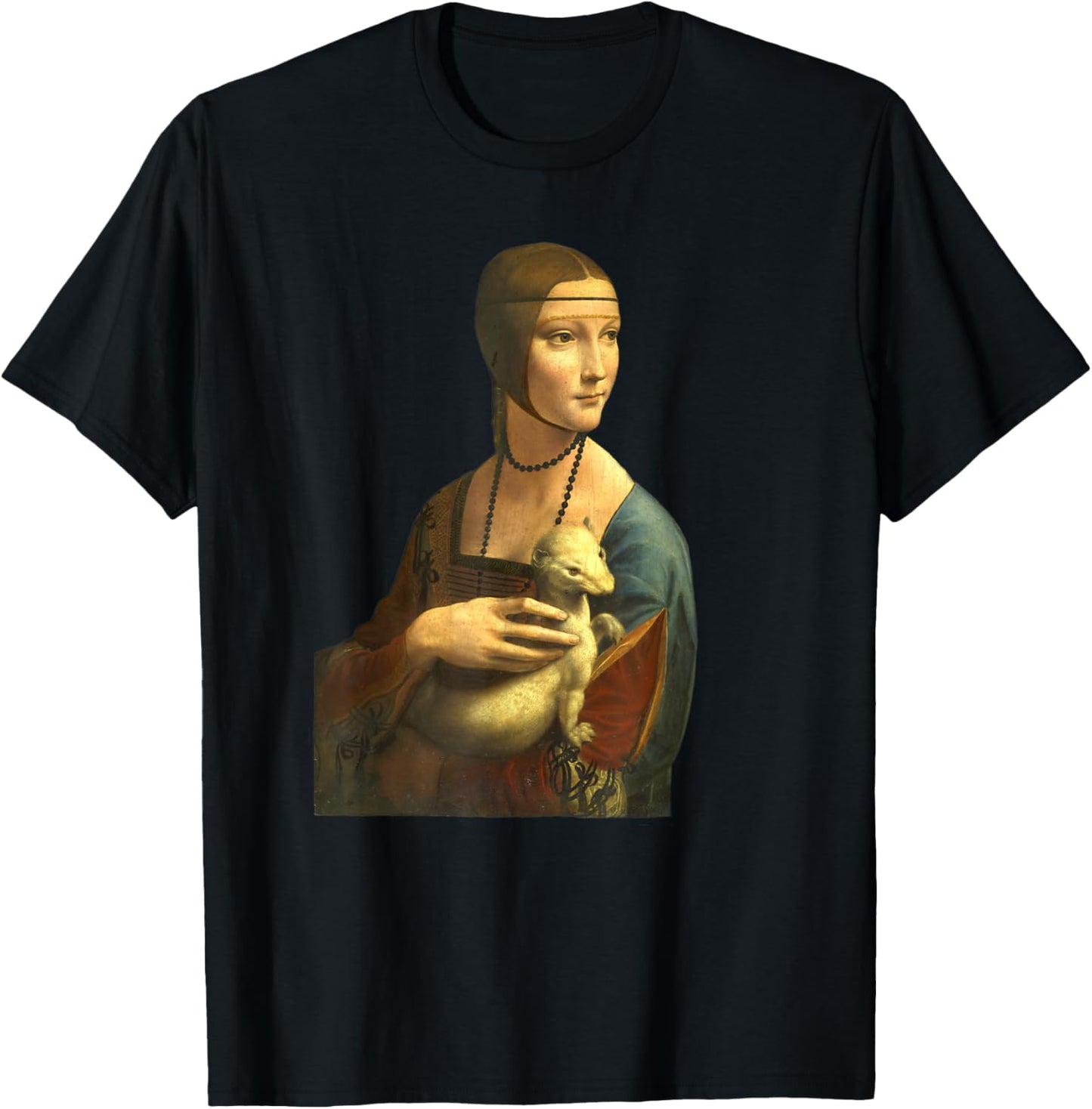 Leonardo da Vinci's Lady with Ermine T-Shirt - T-Shirt | Black
