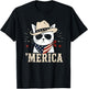 USA Merica Cat 4th of July Funny Patriotic T-Shirt - T-Shirt | Black