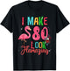 80 Look Amazing Funny 80th Birthday Floral Flamingo Lover T-Shirt - T-Shirt | Black