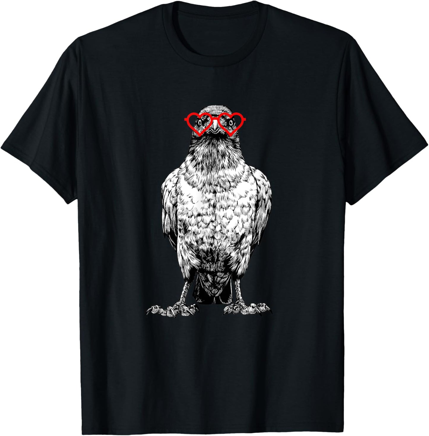 Crow Valentines Day Bird Lover Animal lovers. T-Shirt - T-Shirt | Black