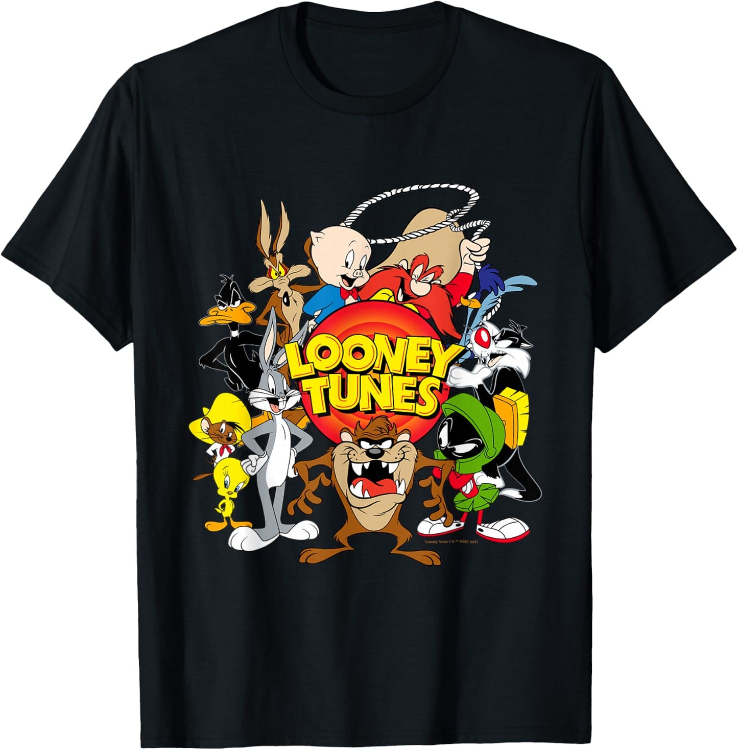 Looney Toons Character Group Small T-Shirt - T-Shirt | Black