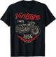 Vintage Since 1956 Birthday Gift Motorcycle Bike T-Shirt - T-Shirt | Black