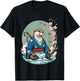 Aesthetic Otter Samurai in Water Funny Vintage Japan T-Shirt - T-Shirt | Black