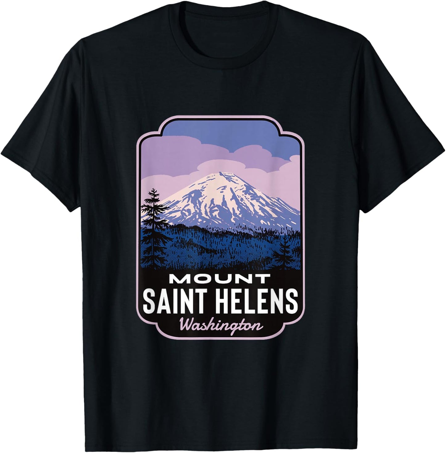 Mount Saint Helens Before Retro T-Shirt - T-Shirt | Black
