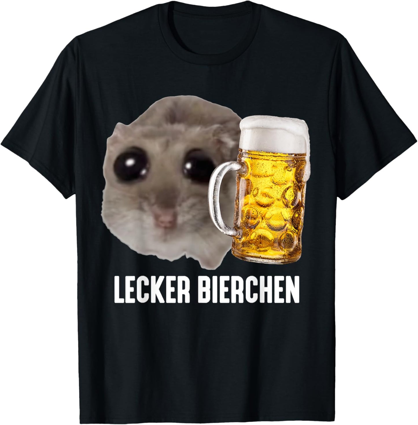 Tasty Beer X Sad Hamster Meme Beer Wheat Beer White Beer , black T-Shirt - T-Shirt | Black