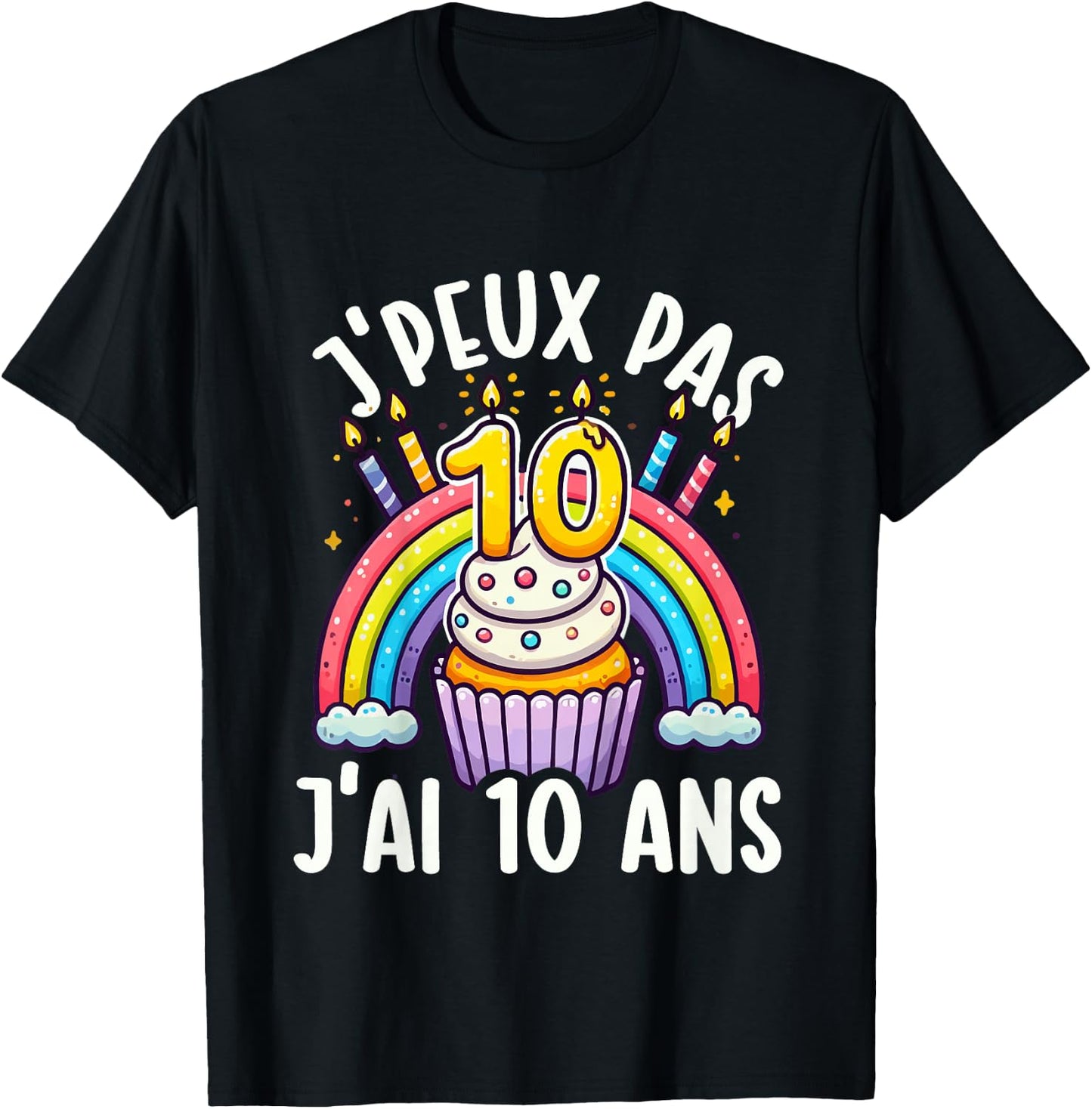 Kids Je Peux Pas Je ai 10 Ans Anniversaire Funny Funny Kawaii , Black, 2 T-Shirt - T-Shirt | Black