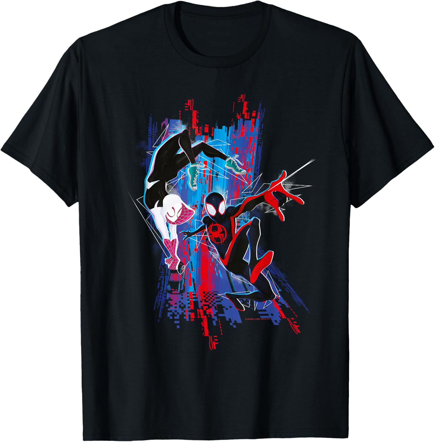 Marvel Spider-Man: Across the Spider-Verse Miles and Gwen , black T-Shirt - T-Shirt | Black