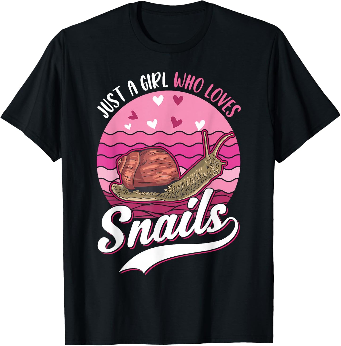 Just a Girl who Loves Snails T-Shirt - T-Shirt | Black