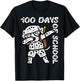 100 Days School Dalmatian Dog Dab 100th Day Boys Girls Kids T-Shirt - T-Shirt | Black