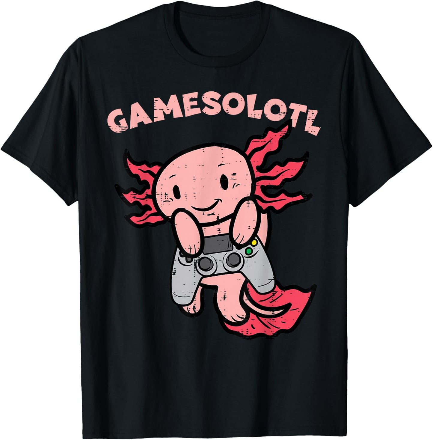 Gamesolotl Gamer Axolotl Cute Gaming Boys Kids Youth Men T-Shirt - T-Shirt | Black