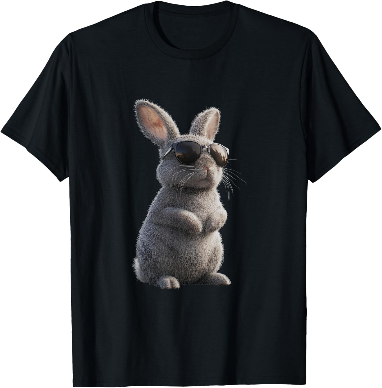 Bunny with Sunglasses - Cool Design for Rabbit Lovers , black T-Shirt - T-Shirt | Black